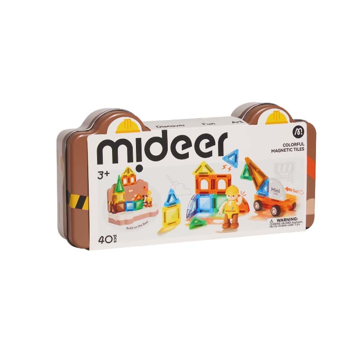Mideer. Colorful Magnetic Tiles. Junior Engineer Mini Tiles. 40pcs