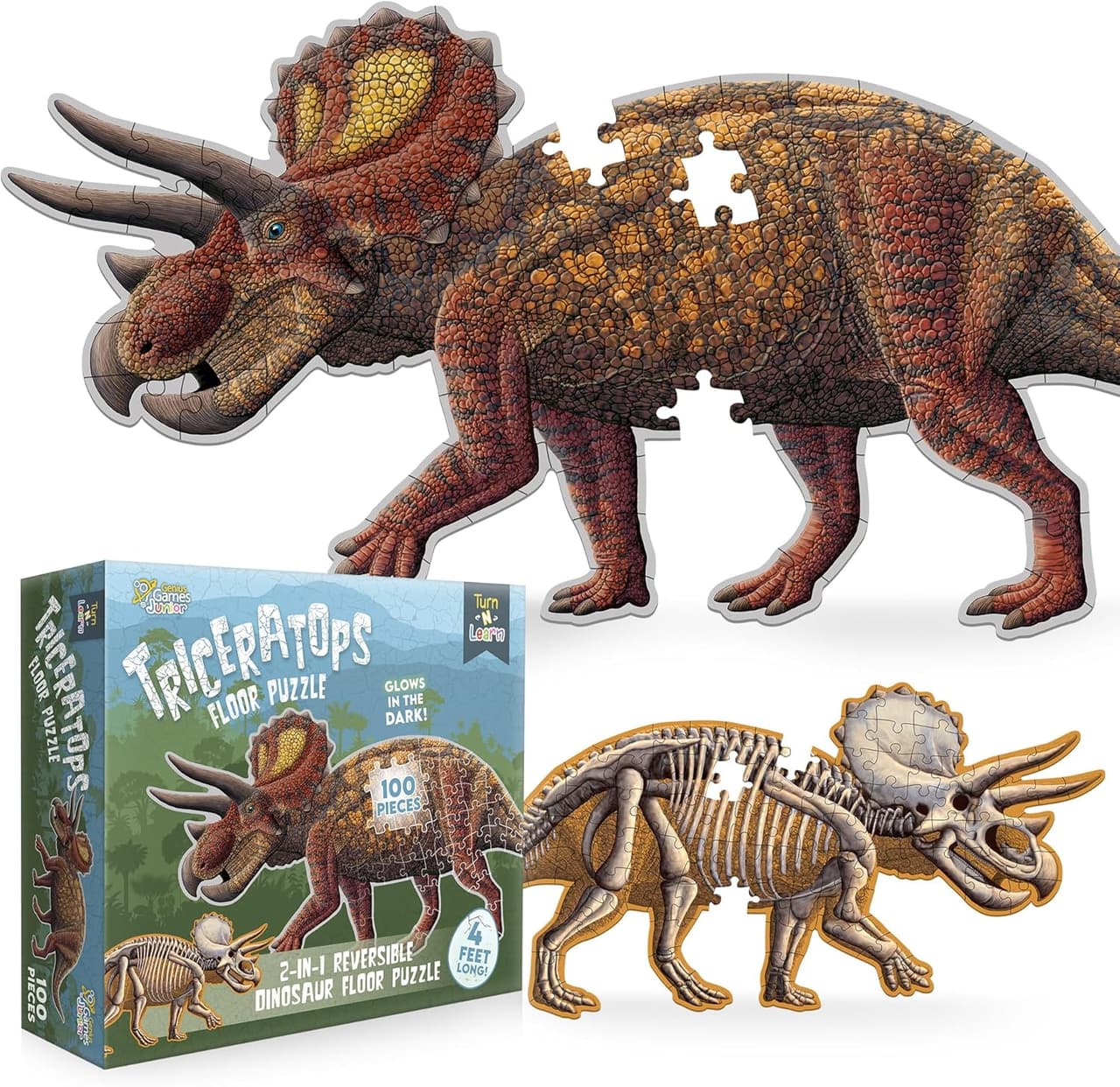 Triceratops. Floor puzzle. Genius games