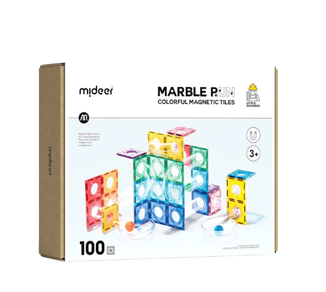 Mideer. Colorful Magnetic Tiles - Marble Run. 100 pcs