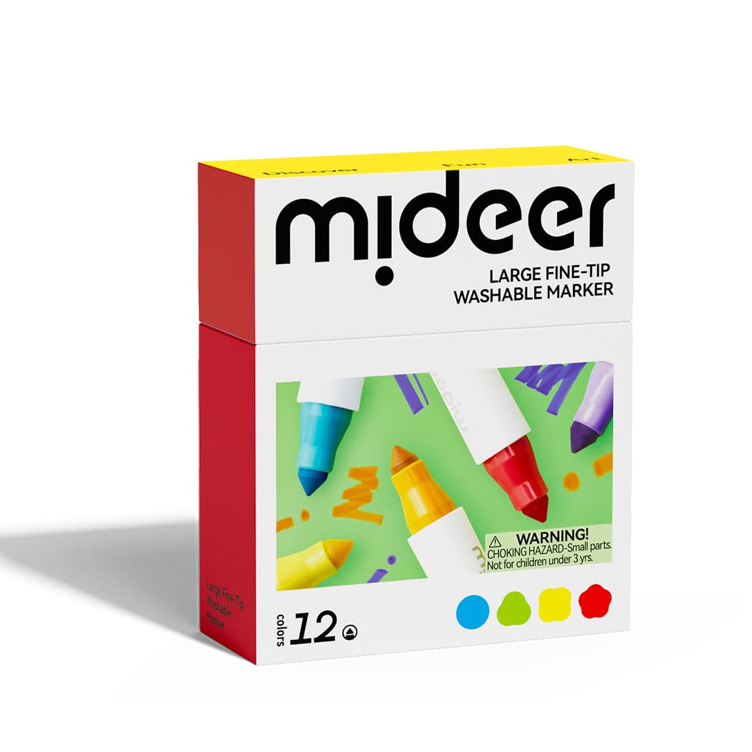 Mideer. Large Fine-Tip Washable Marker. 12 colors