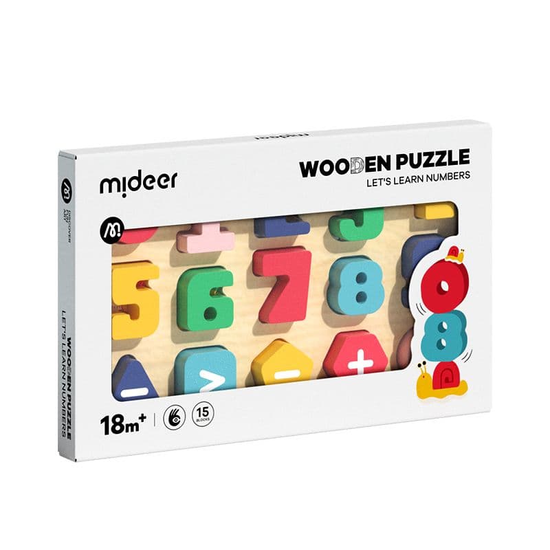 Mideer. Wooden Puzzle. Let's Learn Numbers
