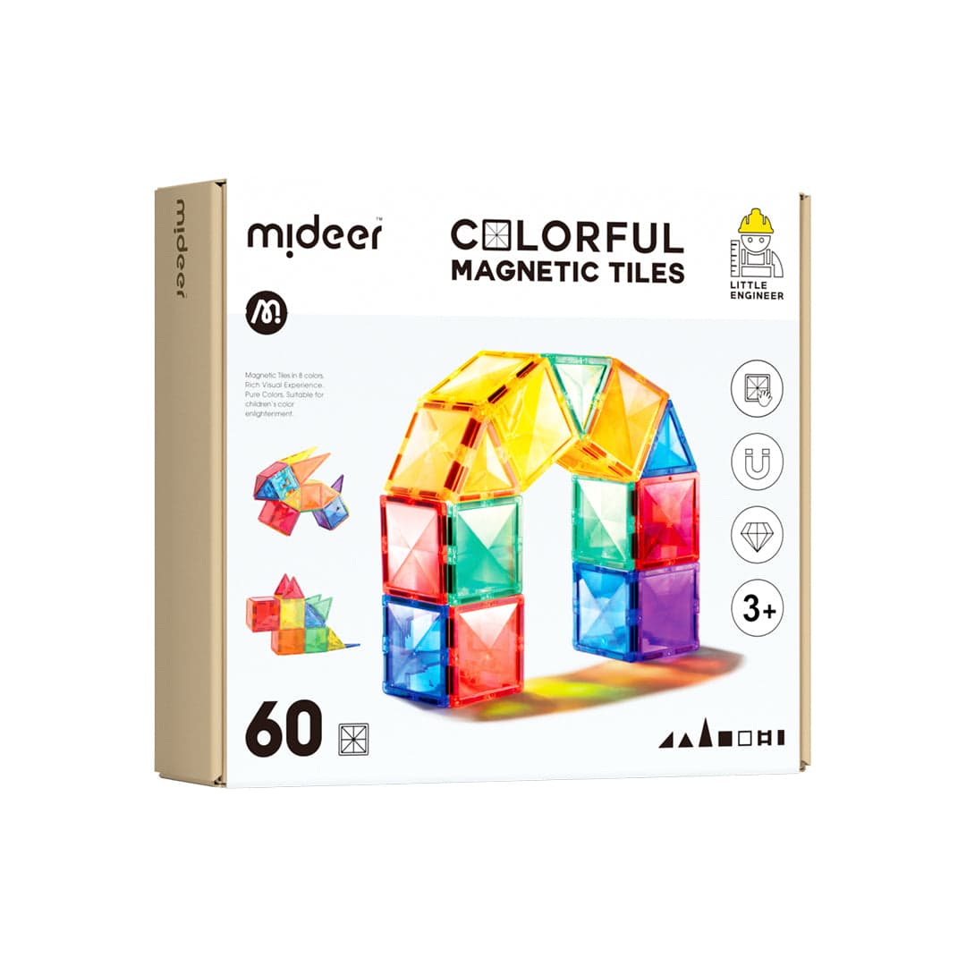 Mideer. Colorful Magnetic Tiles. 60 pcs