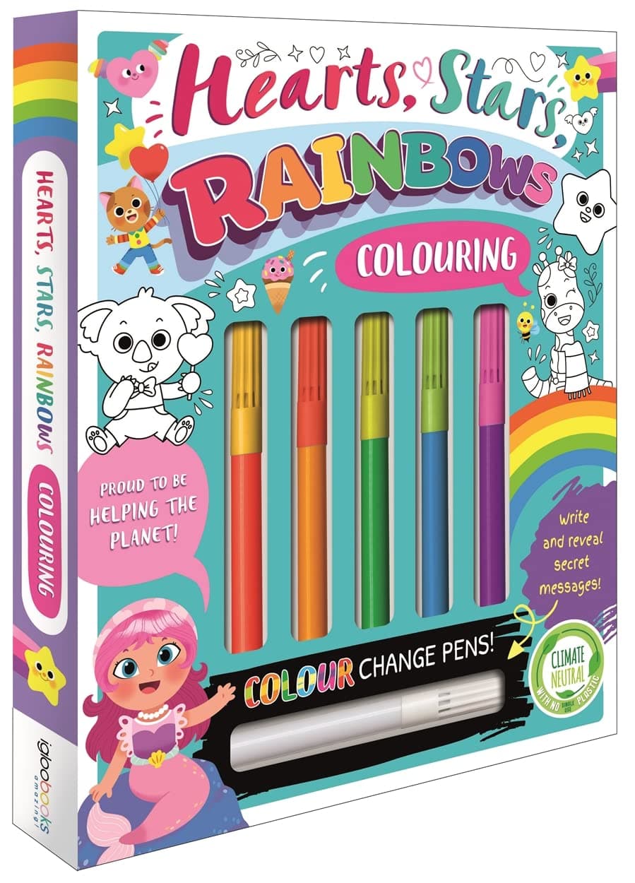 Hearts, Stars, Rainbows colouring