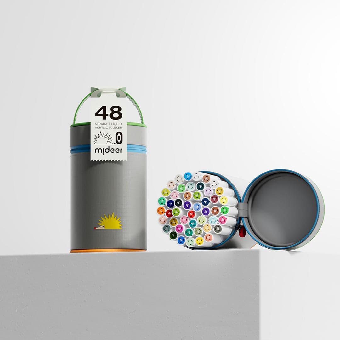Mideer. Dual-tip Straight Liquid Acrylic Marker. 48 Colors