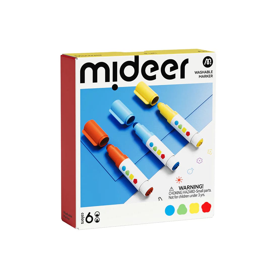 Mideer. Round-Tip Stamper Washable Marker. 6 colors