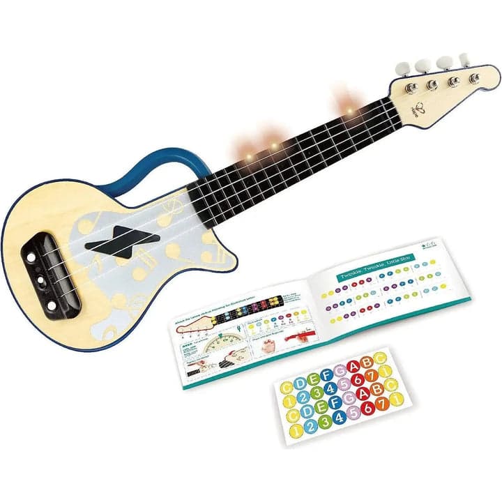 Hape. Learn with Lights Ukulele. Blue. 0625
