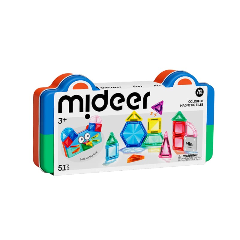 Mideer. Colorful Magnetic Tiles. Mini Creative Geometry 51pcs