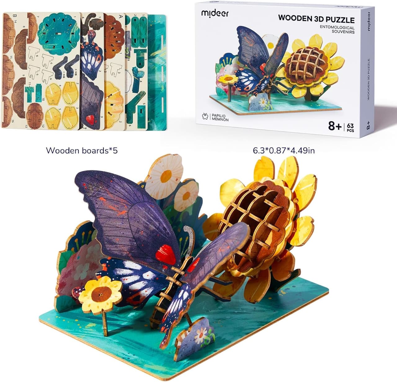 Mideer Wooden 3D Puzzle - Entomological Souvenirs (Butterfly)