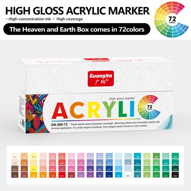 High Gloss Acrylic Marker. GuangNa. 72pcs