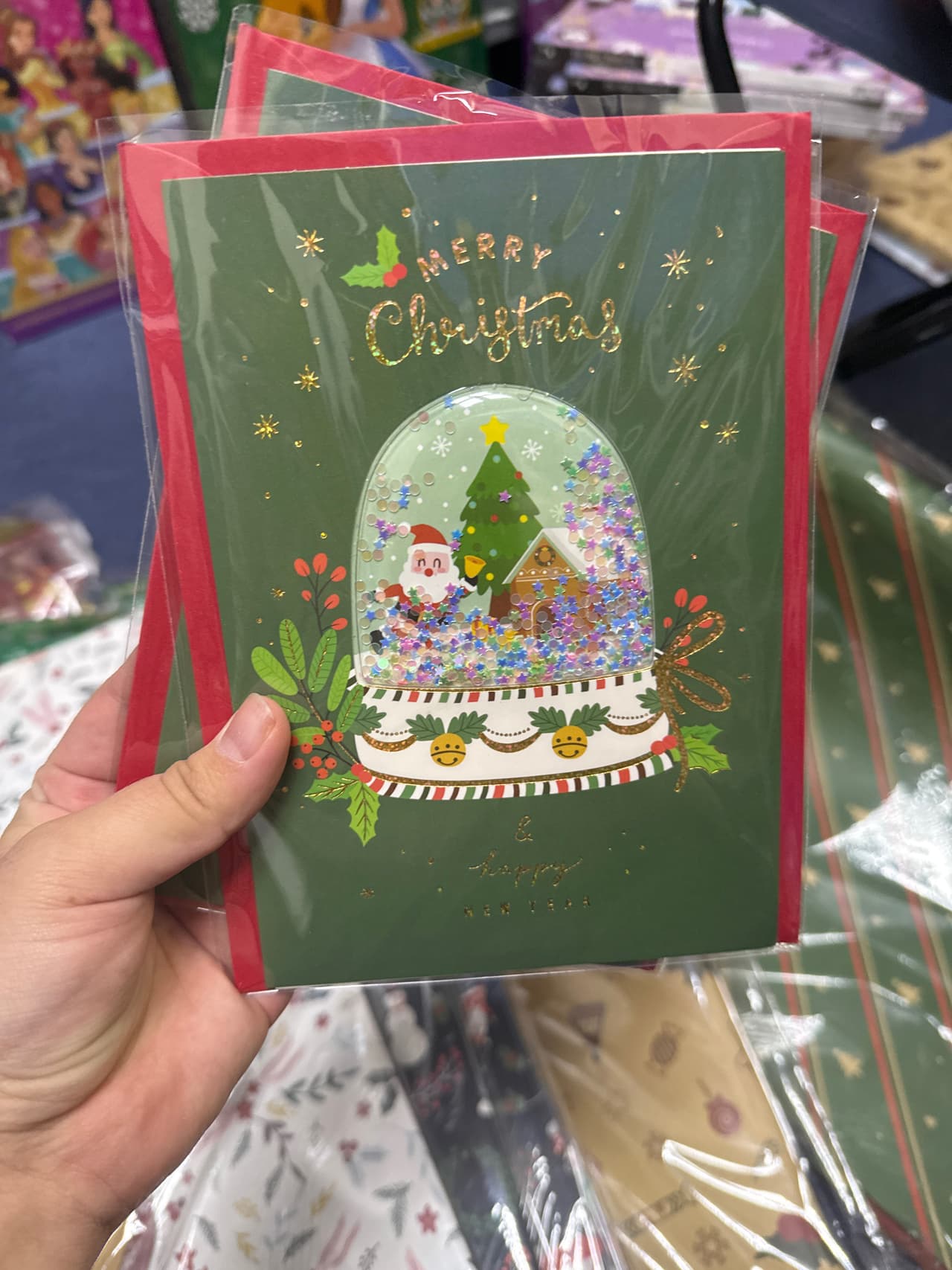 Открытка Merry Christmas Santa. Зеленая